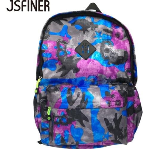 JSFINER Nylon Women Backpack Camouflage Famous Fashion Student School Bags For Teenagers Zipper Open Pocket Men Backpacks
