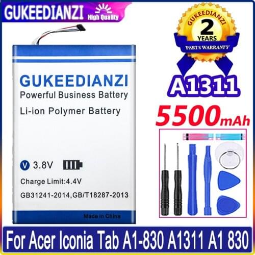 5500mAh original A1311 High Capacity Battery for Acer Iconia Tab A1-830 A1311 A1 830 A1830 Tablets PC