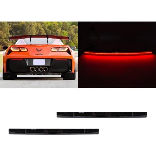 2x Smoked Lens Rear Red Led Bumper Reflector Lights Lamp For Chevrolet Corvette C7 2014-2019