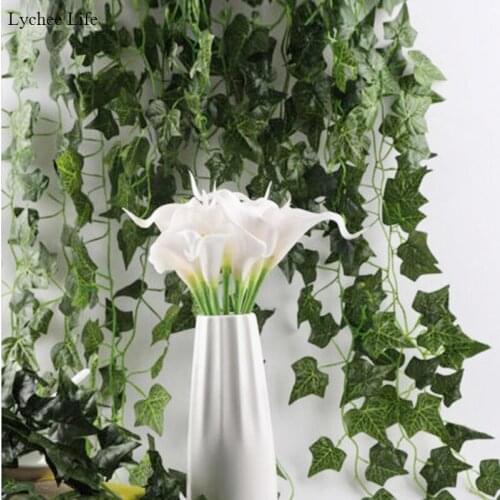 Lychee Life Plastic Hanging Green Vine Leaf Artificial Plant Simulation Decoration For Festival Party