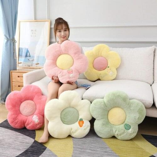 Plush Flower Mat Stuffed Lifelike Flower Shape Baby Kids Home Playmat Stuffed Soft Plant Flower Throw Pillow Cushion Home Decor