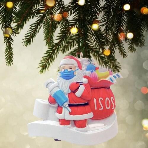 Christmas Ornament Personalized Family DIY Hanging Pendants Santa Claus With Mask Xmas Tree Decoration Ornaments Noel Natal 2022