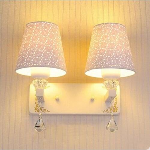 Bedroom LED crystal wall lamp simple modern warm wall lamp bedside aisle living room balcony staircase hotel lights simple