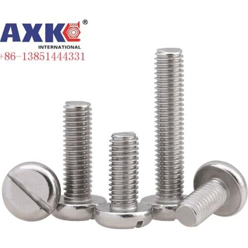 10/50pcs M3 M4 M5 M6 M8 304 A2 stainless steel GB67 Metric Thread Slotted Pan Head Round Head Machine Screw Bolt Length=4-60mm
