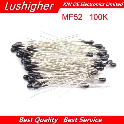 100pcs NTC-MF52AT NTC Thermistor Temperature Sensor Ntc Thermistor 100k Ntc MF52AT MF52 3950 100 K Ohm Ntc 3950 1% NTC-100k/3950