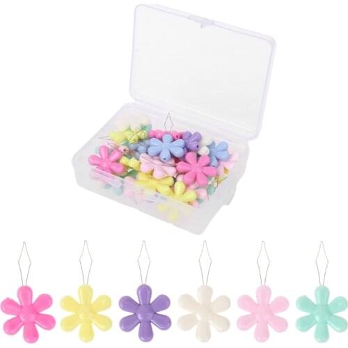 30pcs Flower Shape Wire Loop Needle Threaders for Cross Stitch Embroidery Sewing Needlework Thread Guide Tool Dropship