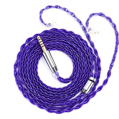 8 Core Purple silver foil wire MMCX 0.78mm TFZ 0.78QDC