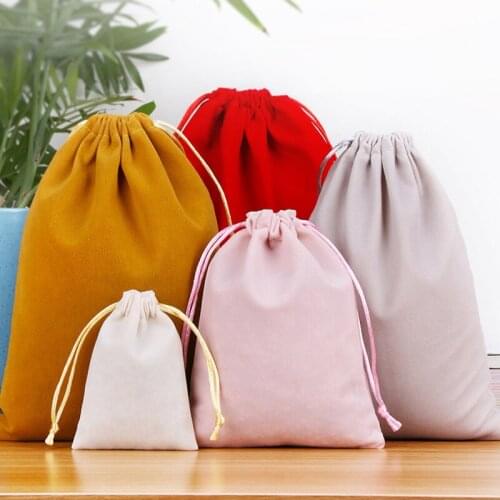 Velvet Drawstring Pouch Gift Bag Jewelry Packaging Bags For Home Christmas Wedding Gift Candy Bag 7x9cm 9x12cm 12x15cm
