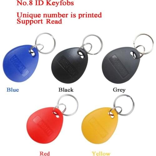 100Pcs No.IC Key Tag ID Keyfob 13.56MHz 125KHz badge FM1108 TK4100 RFID Keychain Video intercom key/access control key