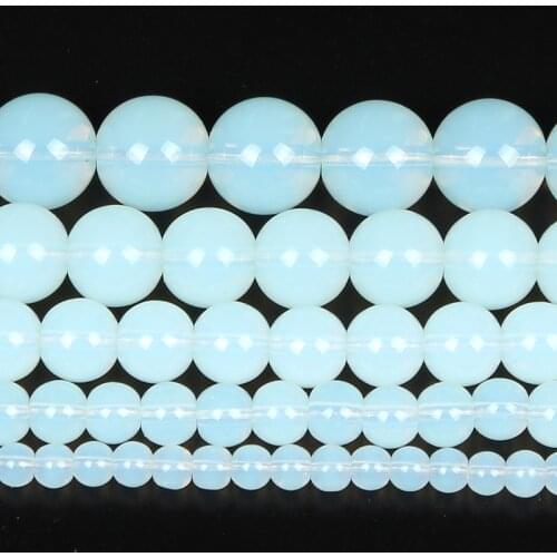 4-12mm Natural Stone Bead Smooth Round Imitation Opal Stone Loose Beads For Jewelry Making DIY Charm Bracelet Necklace Handmade
