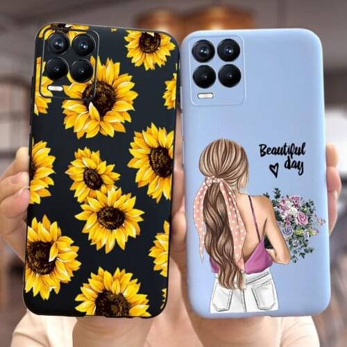 For Oppo Realme 8 Pro Case Realme8 Soft Slim Cute Sunflowers Back Cover For Realme 8 Realme8 Pro 8Pro RMX3081 Phone Cases Bumper