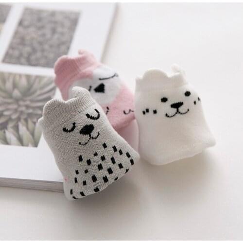 Children Socks 3pairs/lot Autumn Winter Cute Baby Boys Girls Toddler Cotton Socks Kids Thickening Breathable Short Ankle Socks