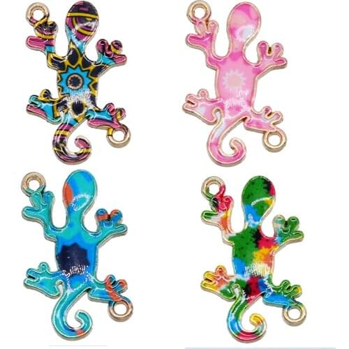 Enamel alloy lizard gecko female bracelet accessories handbag small charm accessories new fashion animal jewelry wholesale