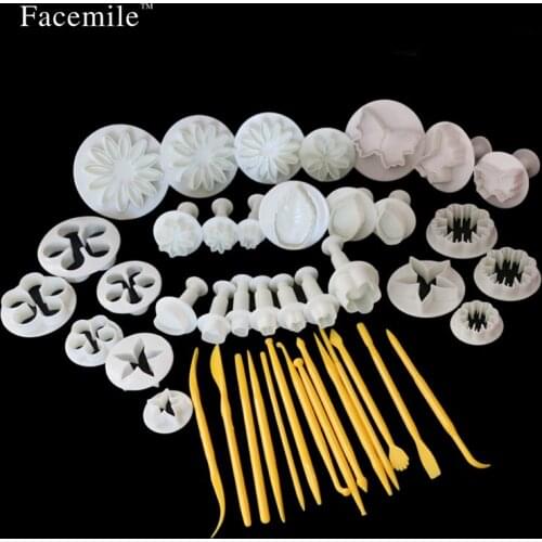 Facemile 1Set Plastic Fondant Cookie Cutter Spring Embossing Modelling Mold Decorating Tool Set 03020