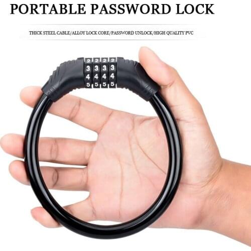 Code lock Mountain bike lock theft proof portable electric motor bike code lock fixed ring lock helmet chain