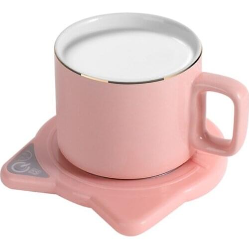 Cute Coffee Mug Warmer Pad & Cups Electric Power Cup Warmer Heating Pad