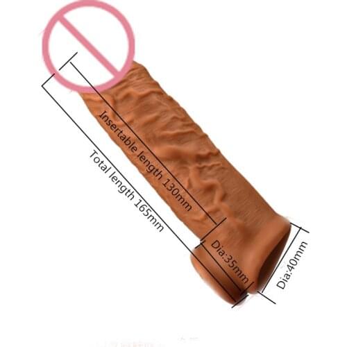 Soft Liquid Silicone Penis Extend Sleeve Penis Ring Reusable Condoms Delayed Extender Enlargement Cock Ring Sex Toys for Men