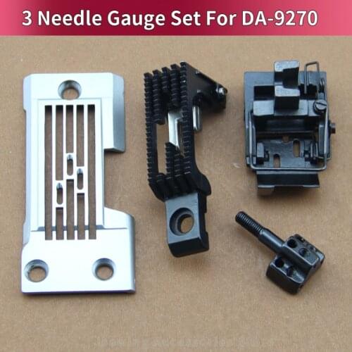 3-Needle Gauge Set For Brother DA-9270 Industrial Feed off the Arm Double Chain Stitch Sewing Machine Accessories Apparel Parts
