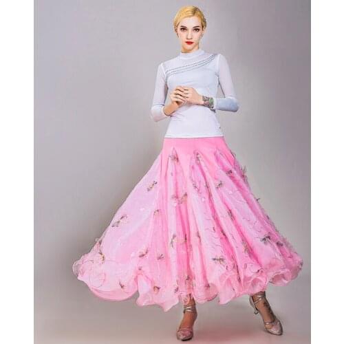 New arrival ball dance skirt dancing skirts waltz lady dress modern embroidered full-skirted dress