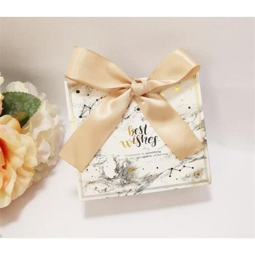 New Creative Mini Grey Marble Party Baby Shower Paper Chocolate Boxes Package/Wedding Favours Candy Boxes For Gifts Packing