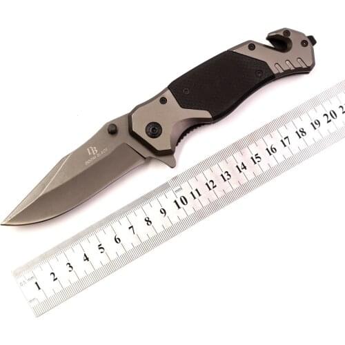 8.1" Knives 56-57HRC Wilderness survival self-defense sharp knife G10 handle rescue camping fruit folding knife