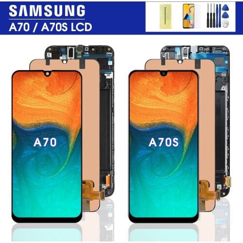 Original 6.7'' A70 LCD For Samsung Galaxy A70 A705F/DS A705 Display Touch Screen Digitizer With Frame For Samsung A70S A707 lcd