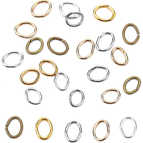 300pcs/lot 4x5mm 5x6mm Oval Open Jump Rings Split Rings Bulk Metal Iron End Connectors Clasps for Necklace Diy Jewelry Supplies