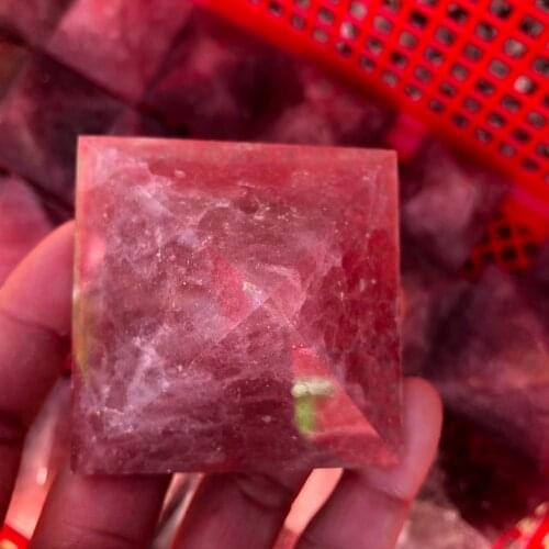 Natural Colored Strawberry Crystal Pyramid Love Gemstone Mineral Great for Meditation Healing Home Decoration Chakra Reiki Stone