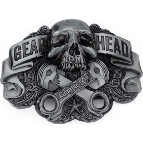 Gear Head Belt Buckle for Men Alloy Width 4.0cm