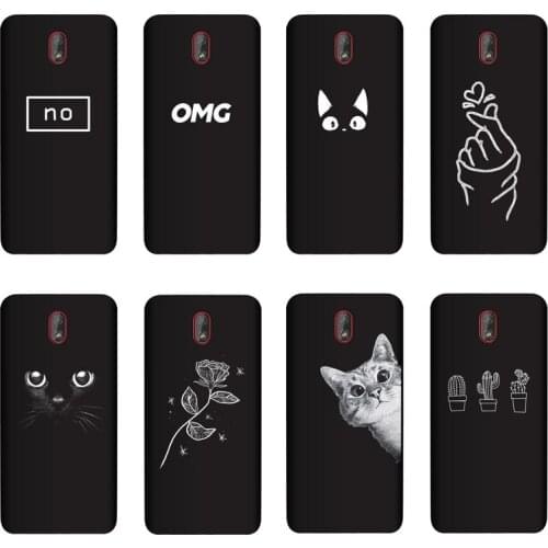 QAQsam Silicone For Nokia C1 Case Painting Phone Cover Flower Cat Pattern Matte Funda Cases