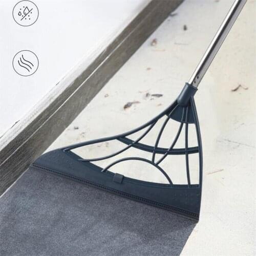 Magic Rubber Broom Hand Push Floor Cleaning Broom Wiper for Floor Sweeping Cleaning Brushes Pet Hair Dust Brooms Home Supplies