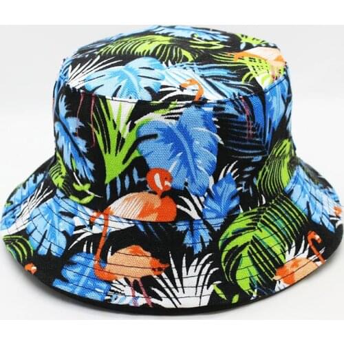 Printed Floral Two-sided Fisherman Summer Bucket Hat Women Wide Brim Fishing Waterproof Sun Hats Protection Uv Folding Basin Cap