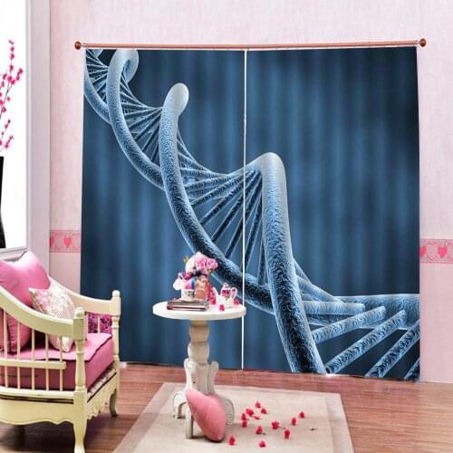 Blue curtains Luxury Blackout 3D Window Curtain For Living Room Decoration curtains