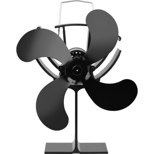 7.1 Inches Decdeal 4-Blades Heat Thermal Stove Fan for Fireplace Heat Distribution Black for Wood Log Burner Fireplace Eco