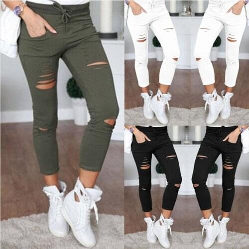 High Elastic pants Women 2018 autumn Casual Skinny Pencil Pant female Waist Drawstring Spring Army green Trousers S-4XL