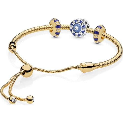 925 Sterling Silver Summer New Pan Bracelet Womens Gem Gift