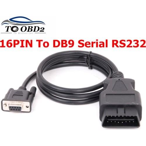 1.1M OBD2 16Pin to DB9 Serial RS232 Female Car Accessories OBD2 16PIN Extension Connector Right Angle Adapter RS232 OBD2