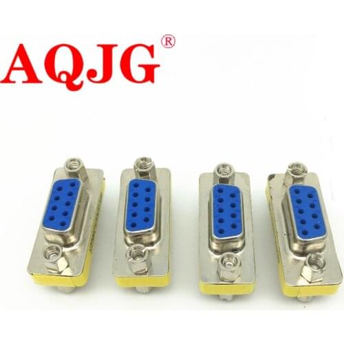 10pcs New 9Pin RS232 Serial Port Adapter Connector DB9 Female to Female Plug Connecter 9 Pin RS232 COM Socket Adapter