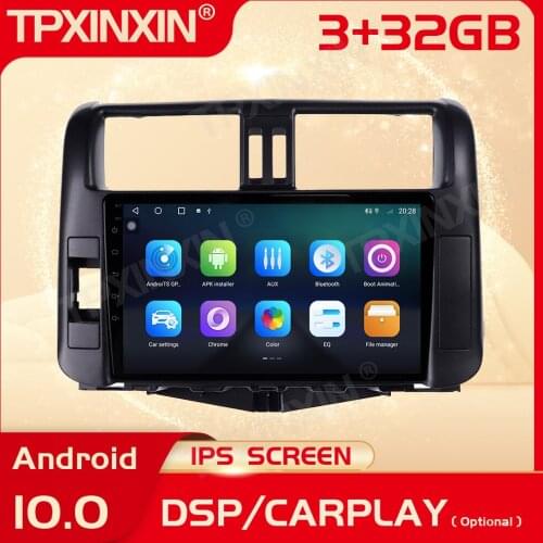 2 Din Carplay Android Radio Receiver Multimedia Stereo For Toyota Prado 2010 2011 2012 2013 GPS Navigation BT Recorder Head Unit
