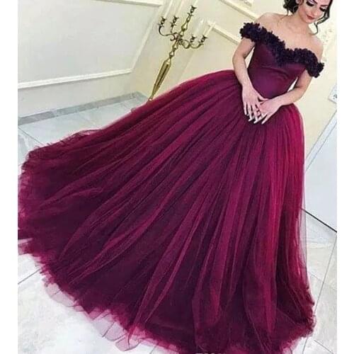 2020 Wine Red Quinceanera Dress Princess Arabic Dubai Off Shoulder Sweet 16 Ages Long Girls Prom Party Pageant Gown Plus Size