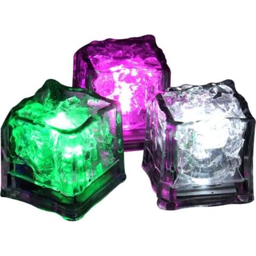 3Pcs LED Light Ice Cubes Luminous Night Lamp Party Bar Wine Glass Wedding Cup Decoration Event Party Supplies