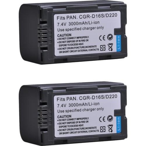 3000mah CGR-D220 CGR D220 CGR-D16S CGR D16S Battery For Panasonic CGP-D320T1B CGR-D08A NV-MX300 MX350 MX500 GS11 GS15 Camcorder