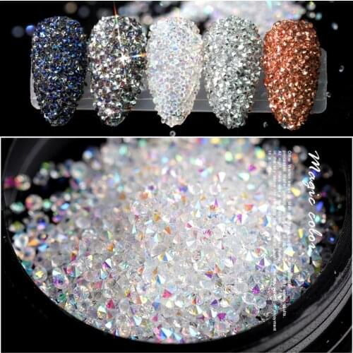 3D nail art decorations rhinestones for nails strass uv gel micro zircons crystals stones zirconium on nail decor