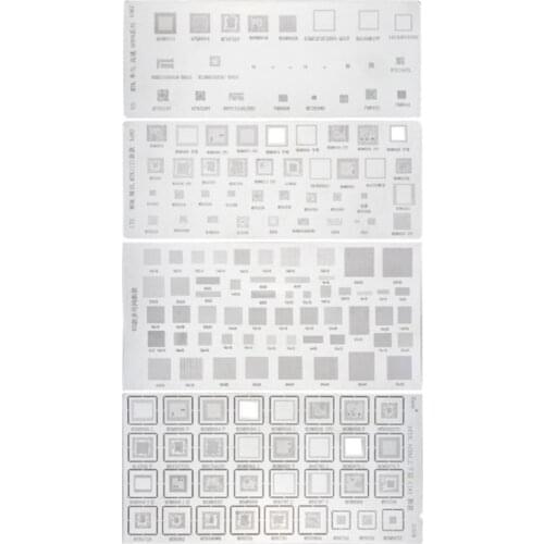 4PCS Universal BGA Stencil for MTK MSM Samsung Huawei Xiaomi iPad CPU RAM PM Power IC Reball Pin Direct Heat Template