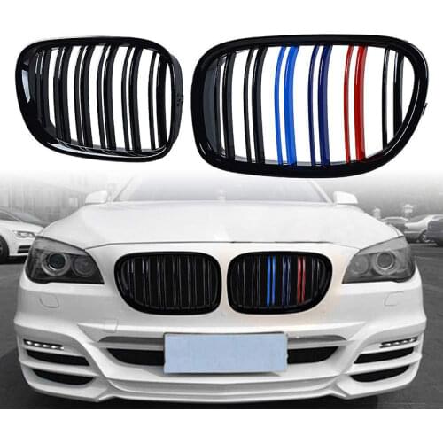 Car Styling Double Slat Grills Front Kidney Grill Gloss Matt Black For BMW F01 F02 F03 F04 7 Series 2009-2015 Auto Accessories