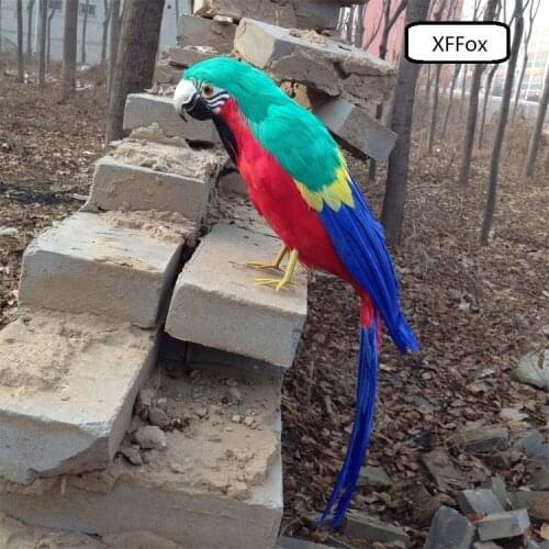 Big real life green&red parrot model foam&feather simulation parrot bird gift about 45cm xf0149