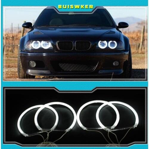 CCFL Angel Eyes Kit Warm White Halo Ring For BMW E46 325i 325xi 330i 330xi with HID headlights 1999-2005 Demon Eye