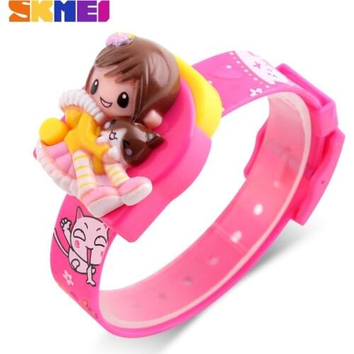 SKMEI New Children Watches Cartoon Flower Strap Girl Watch For Kids Fashion Digital Wristwatches Relogio Relojes 1240