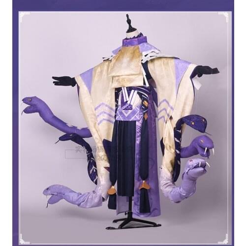 Game Onmyoji SSR Initial skin Dress Yamata no Orochi Japanese kimono for Halloween Christmas cosplay Costume with Tails