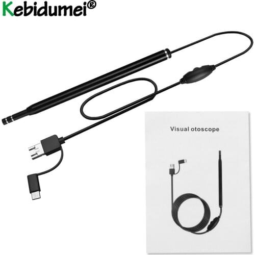 Kebidumei 3in1 USB HD Visual Ear Spoon Camera 5.5mm Mini Ear Cleaning Endoscope for Android PC Ear pick Otoscope Borescope Newly